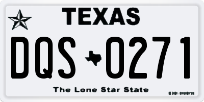 TX license plate DQS0271