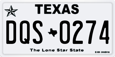 TX license plate DQS0274