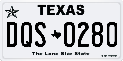 TX license plate DQS0280