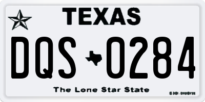 TX license plate DQS0284