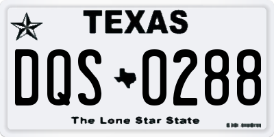 TX license plate DQS0288