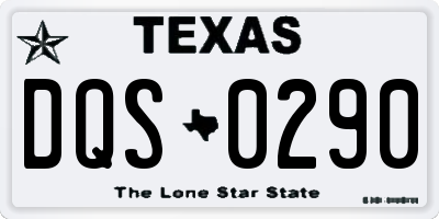 TX license plate DQS0290