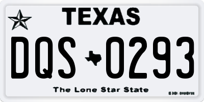 TX license plate DQS0293