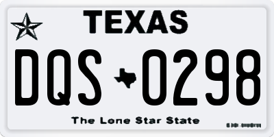 TX license plate DQS0298