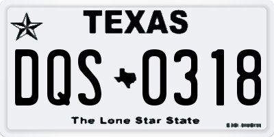 TX license plate DQS0318