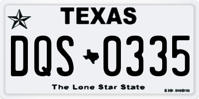 TX license plate DQS0335