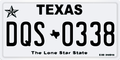 TX license plate DQS0338