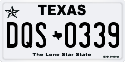 TX license plate DQS0339