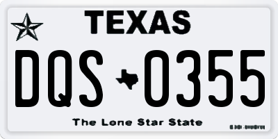 TX license plate DQS0355