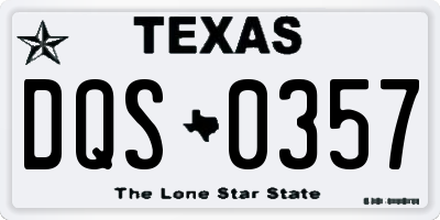 TX license plate DQS0357