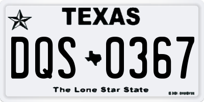TX license plate DQS0367