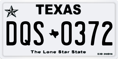 TX license plate DQS0372