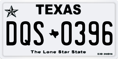 TX license plate DQS0396