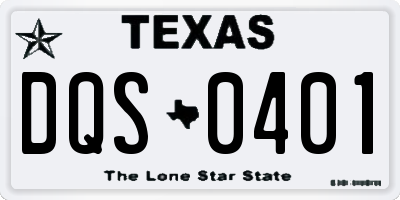 TX license plate DQS0401