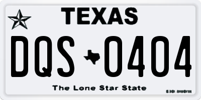TX license plate DQS0404