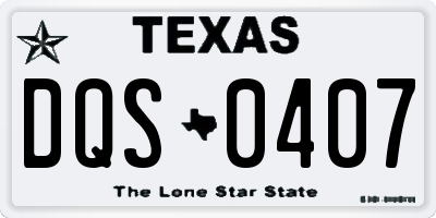 TX license plate DQS0407