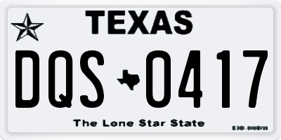 TX license plate DQS0417