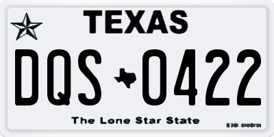 TX license plate DQS0422
