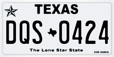 TX license plate DQS0424