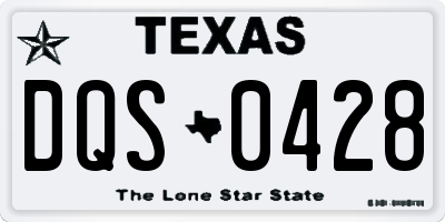 TX license plate DQS0428