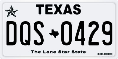 TX license plate DQS0429