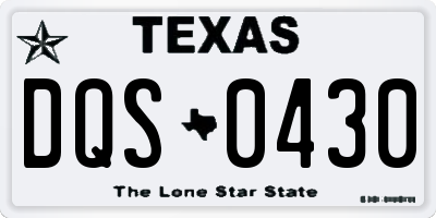 TX license plate DQS0430