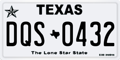 TX license plate DQS0432