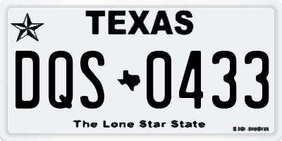 TX license plate DQS0433