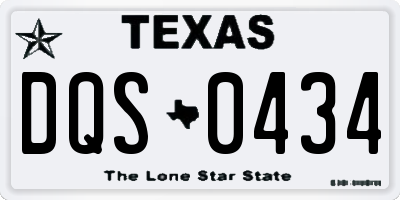 TX license plate DQS0434