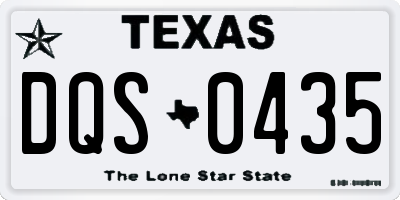 TX license plate DQS0435
