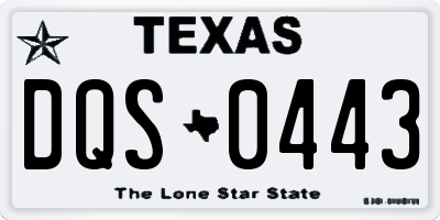 TX license plate DQS0443