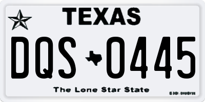 TX license plate DQS0445