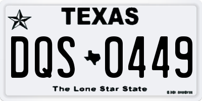 TX license plate DQS0449
