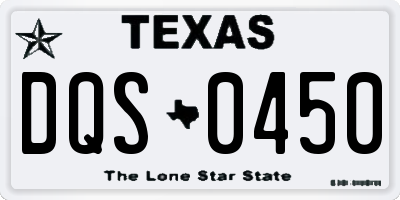 TX license plate DQS0450