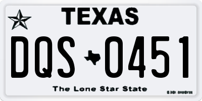 TX license plate DQS0451