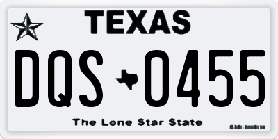 TX license plate DQS0455