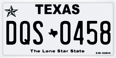 TX license plate DQS0458