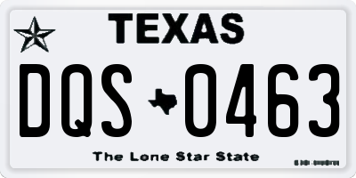TX license plate DQS0463