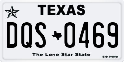 TX license plate DQS0469