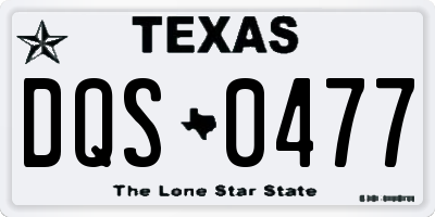 TX license plate DQS0477