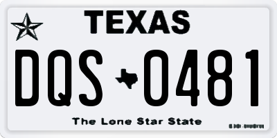 TX license plate DQS0481