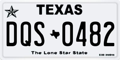 TX license plate DQS0482