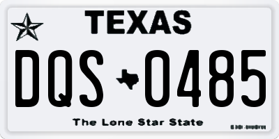 TX license plate DQS0485