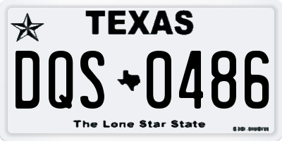 TX license plate DQS0486