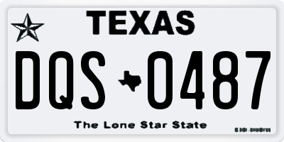 TX license plate DQS0487