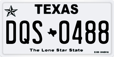 TX license plate DQS0488