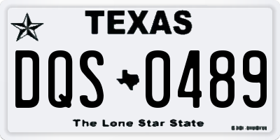 TX license plate DQS0489