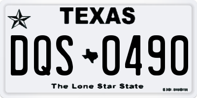 TX license plate DQS0490