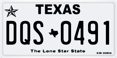 TX license plate DQS0491