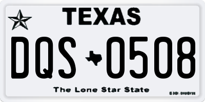 TX license plate DQS0508